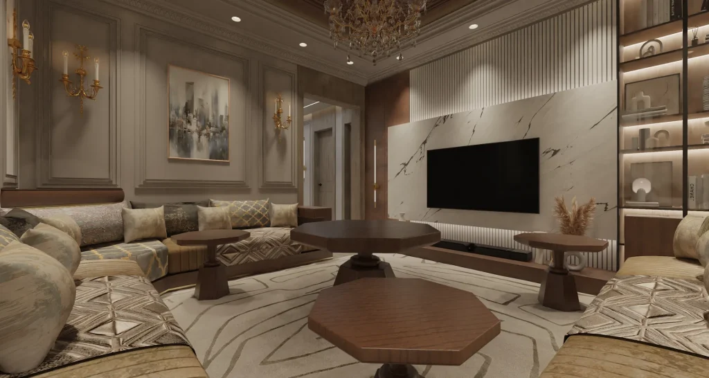 Salón – visualización 3D del proyecto 4 de ReDesign Studio
